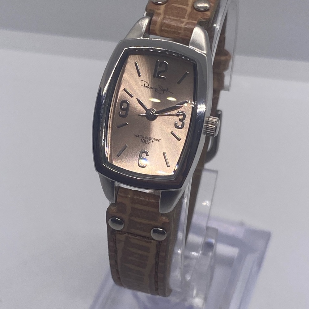 Panama Jack Tan Leather Watch with Silver Accents